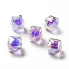 Two Tone UV Plating Rainbow Iridescent Acrylic Beads LS-TACR-D010-02G-1
