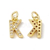 Real 18K Gold Plated Brass Micro Pave Clear Cubic Zirconia Charms KK-E068-VB452-K-1