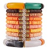 10Pcs 10 Style Handmade Polymer Clay Heishi Beaded Stretch Bracelets Set with Heart BJEW-SW00036-01-1