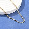 Ion Plating(IP) 304 Stainless Steel Figaro Chain Necklaces STAS-K168-01G-1