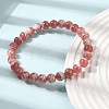 Natural Argentina Rhodonite Round Beaded Stretch Bracelets GG-CBAB07B-01-3