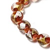 Handmade Gold Sand and Silver Sand Lampwork Flat Round Beads FOIL-C001-02D-3