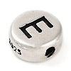 925 Sterling Silver Flat Round with Letter Beads STER-G044-01AS-E-2