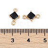 Brass Pave Glass Rhombus Links Connector Charms GLAA-Q088-001H-3