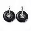 Natural Obsidian Pendants G-F640-B04-2
