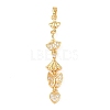 Tassel Brass Micro Pave Clear Cubic Zirconia Big Pendants KK-L271-01G-08-1