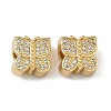 Brass Micro Pave Clear Cubic Zirconia Beads KK-L257-28G-1