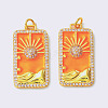 Rack Plating Brass Micro Pave Clear Cubic Zirconia Pendants KK-D073-24G-03-1