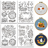 4 Sheets 11.6x8.2 Inch Stick and Stitch Embroidery Patterns DIY-WH0455-224-1