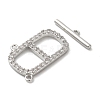 Brass Micro Pave Clear Cubic Zirconia Toggle Clasps KK-N254-74P-2