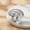 Conch Alloy Adjustable Rings for Women RJEW-B108-03P-2