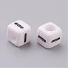 Acrylic Horizontal Hole Letter Beads PL37C9308-I-2