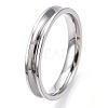 201 Stainless Steel Grooved Finger Ring Settings STAS-WH0039-11F-P-2