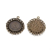Tibetan Style Pendant Cabochon Settings X-TIBEP-R129-AB-FF-2