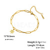 304 Stainless Steel Star of David Chai Charm Bracelets with Paperclip Chains for Women WGF5AD7-02-1