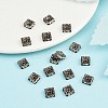 Brass Rhinestone Spacer Beads RB-A013-7x7-01B-4