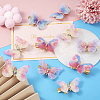 5 Pairs 5 Colors Cloth with Alloy Alligator Hair Clips for Girl PHAR-TA0001-09-4