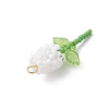 Glass Seed Beaded Rose Pendants PALLOY-MZ00959-05-4