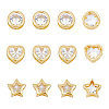 12Pcs 3 Style Brass Cubic Zirconia Multi-Strand Links KK-FH0005-09-1