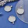 Flat Round Tibetan Style Alloy Pendant Cabochon Settings PALLOY-K109-34AS-RS-5