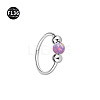 Titanium Alloy & Synthetic Opal Ball Hoop Nose Rings WGD306E-07-2