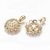 Brass Micro Pave Clear Cubic Zirconia Peg Bails Pendants KK-T062-11G-NF-2