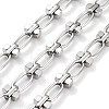 Tarnish Resistant 304 Stainless Steel Oval & Dumbbell Link Chain Unwelded X-STAS-B060-02P-1