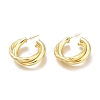 Brass Half Hoop Earrings EJEW-H104-02G-1