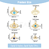 10Pcs 5 Style Eye Brass Micro Pave Cubic Zirconia Charms KK-DC0003-49-2