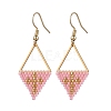 Handmade Glass Seed Beads Rhombus Dangle Earrings EJEW-MZ00542-04-2