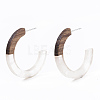 Resin & Walnut Wood Stud Earring Findings RESI-R425-01-A03-3