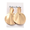 Twist Flat Round Iron Stud Earrings for Girl Women EJEW-I258-09KCG-3