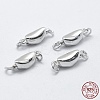 Anti-Tarnish Rhodium Plated 925 Sterling Silver Box Clasps STER-F037-032P-4