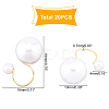 DICOSMETIC 20Pcs Round Plastic Imitation Pearl Cuff Earrings EJEW-DC0001-04-3