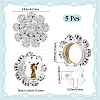 5Pcs Brass Rhinestone Cufflinks FIND-CY0001-63P-2