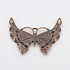 Tibetan Style Big Butterfly Pendant Rhinestone Settings X-TIBEP-EA672Y-R-FF-3