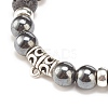Natural Lava Rock & Synthetic Hematite Stretch Bracelet with Alloy Tube Beaded BJEW-JB08319-02-5