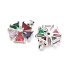 Brass Micro Pave Cubic Zirconia Pendants KK-S532-10P-A-2