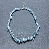 Natural Aquamarine Chip Beaded Necklaces for Women IW6789-29-1
