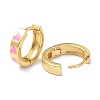 Brass Enamel Hoop Earrings KK-P205-17G-3