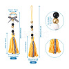 Crafans 4Pcs 2 Style Senior Year Theme Woolen Yarn Tassels Pendant Decorations HJEW-CF0001-18-9