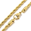3MM 304 Stainless Steel Rope Chain Bracelets for Women BJEW-R318-01G-2