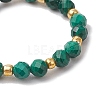 Natural Malachite Beaded Stretch Rings for Women RJEW-JR00868-10-4