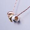 Real Rose Gold Plated Eco-Friendly Tin Alloy Rondelle Charm Pendant Necklaces For Women NJEW-BB13853-5