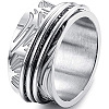 Retro Rotatable 304 Stainless Steel Finger Rings FS-WG84C22-02-1