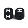 20Pcs Black Cube Letter Silicone Beads 12x12x12mm Square Dice Alphabet Beads with 2mm Hole Spacer Loose Letter Beads for Bracelet Necklace Jewelry Making JX433H-2
