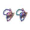 Rack Plating Rainbow Color Alloy Pendants PALLOY-S180-307-2