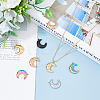 10Pcs 5 Colors 304 Stainless Steel Pendants STAS-DC0013-61-5