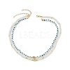 2Pcs 2 Style Natural White Jade & Lampwork Evil Eye Beaded Necklaces Set NJEW-JN04172-1