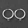 201 Stainless Steel Huggie Hoop Earring Findings STAS-P283-01I-S-1